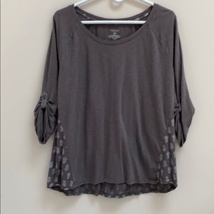 Adorable mixed fabric top